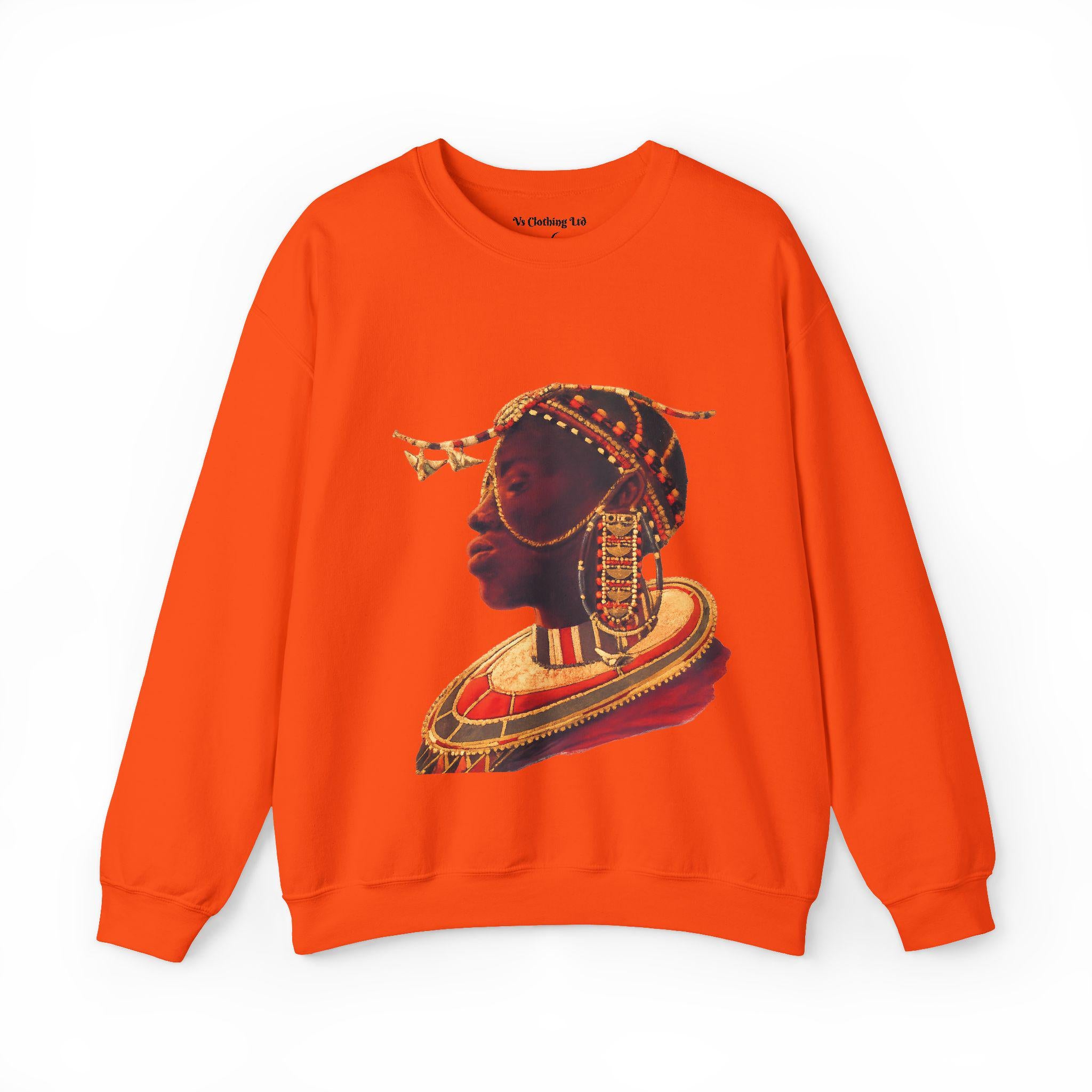 African Queen Crewneck | Vintage tribal portrait sweatshirt