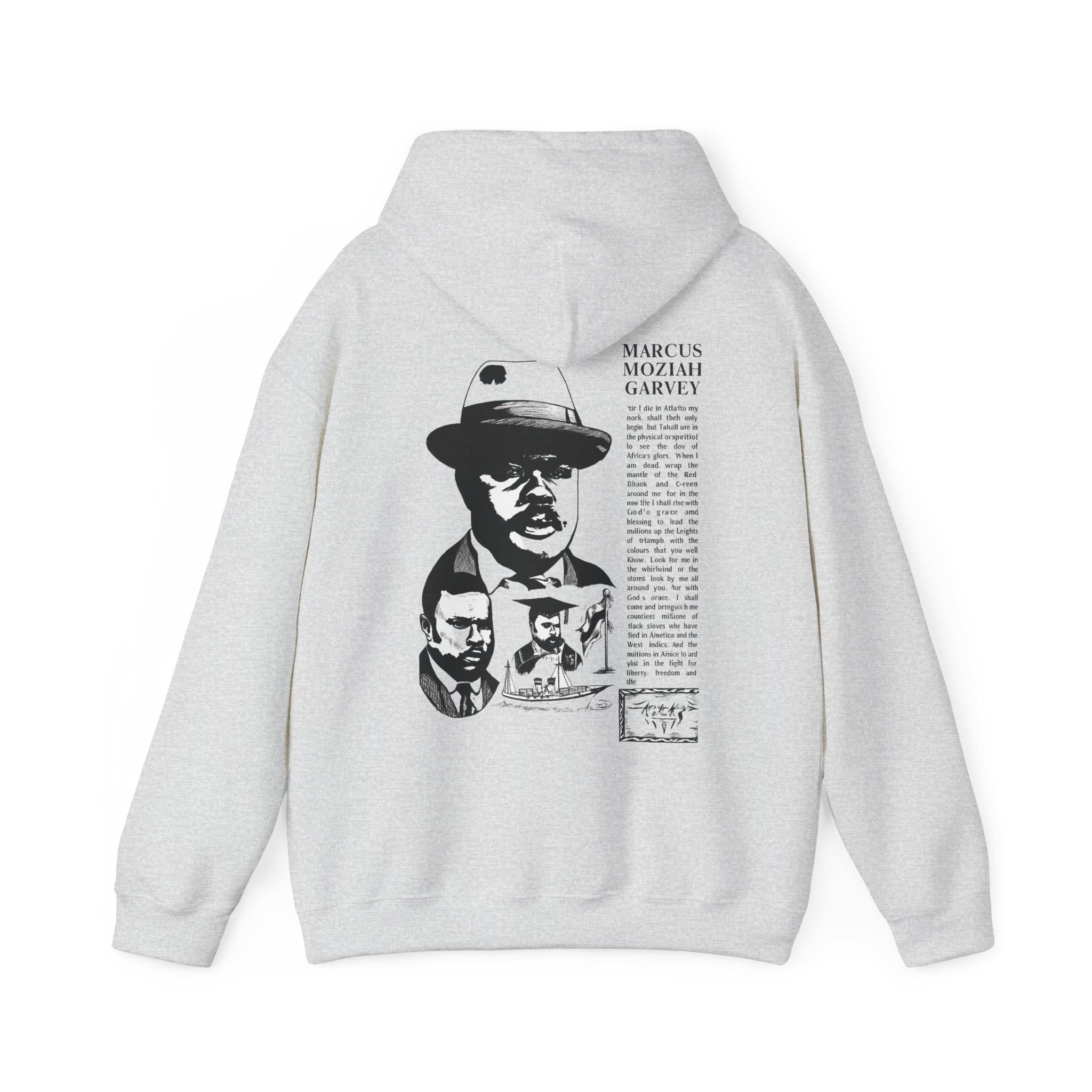 Marcus Garvey Unisex Hooded Sweatshirt  | Black History, Vintage Newspaper Design