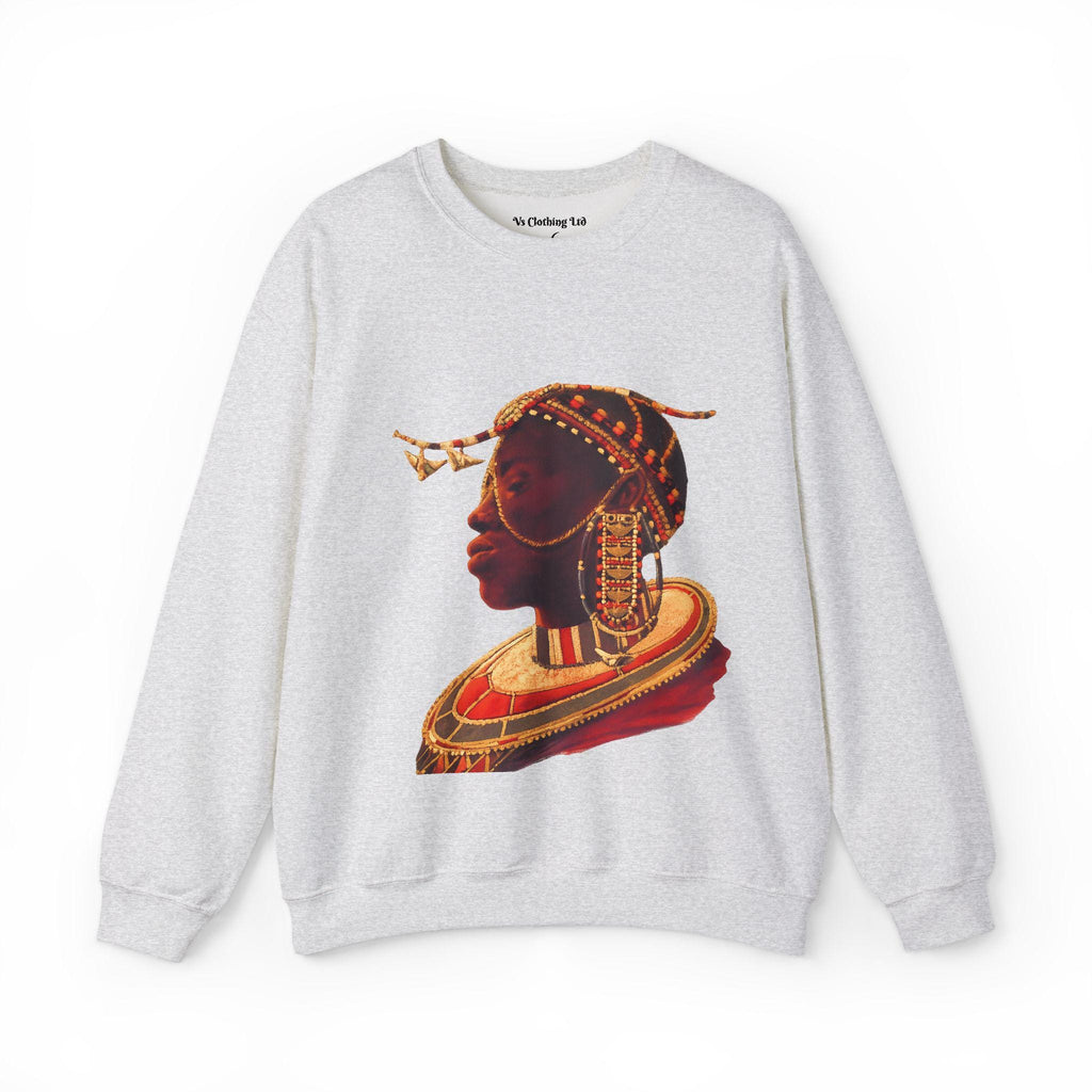 African Queen Crewneck | Vintage tribal portrait sweatshirt