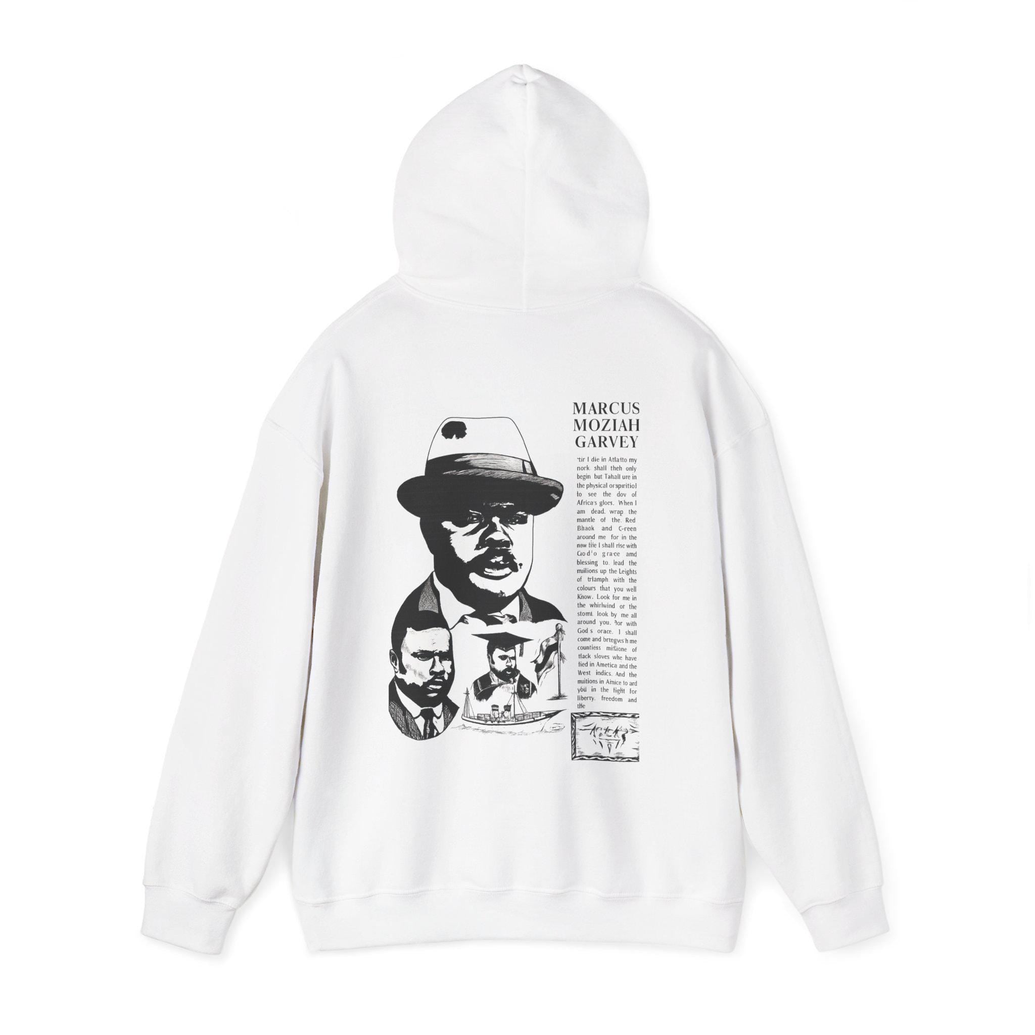 Marcus Garvey Unisex Hooded Sweatshirt  | Black History, Vintage Newspaper Design