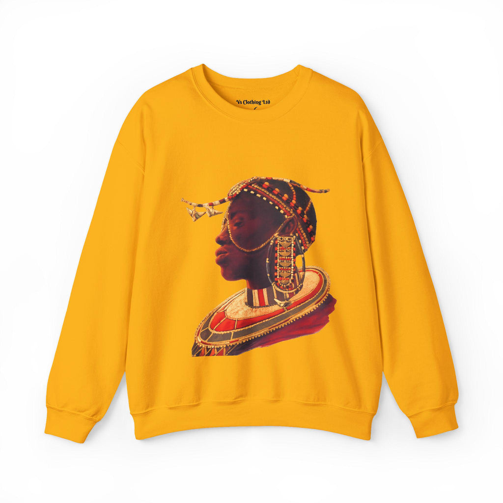 African Queen Crewneck | Vintage tribal portrait sweatshirt